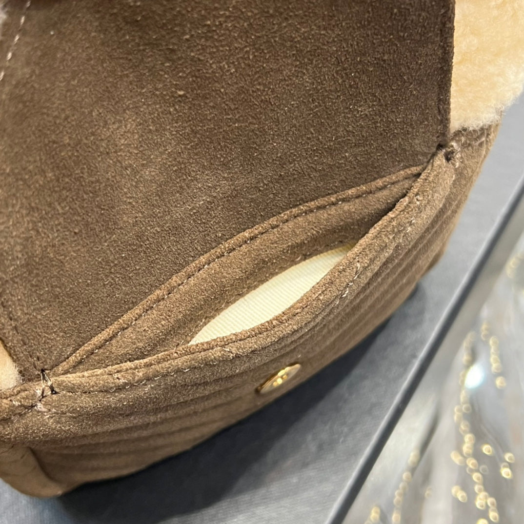 Saint Laurent Joe Small Bucket Bag in Suede and Shearling
