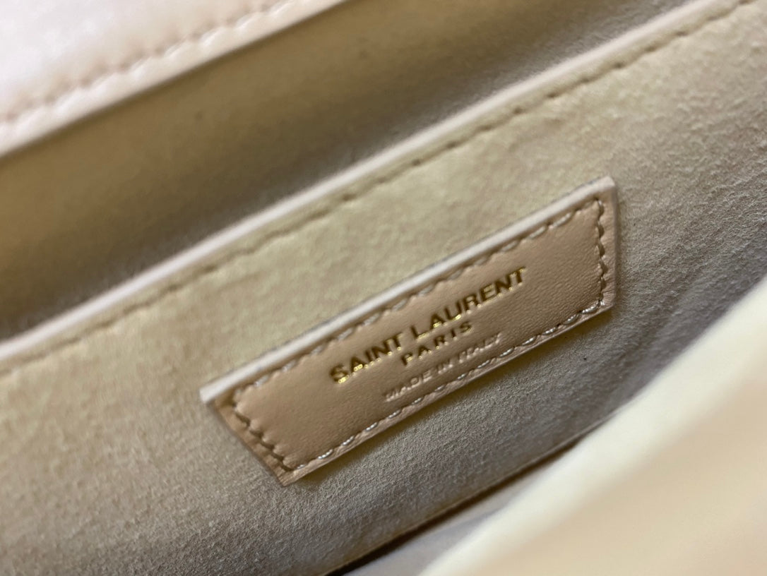 Saint Laurent Le 5 à 7 Soft Hobo Bag in Quilted Leather - Beige