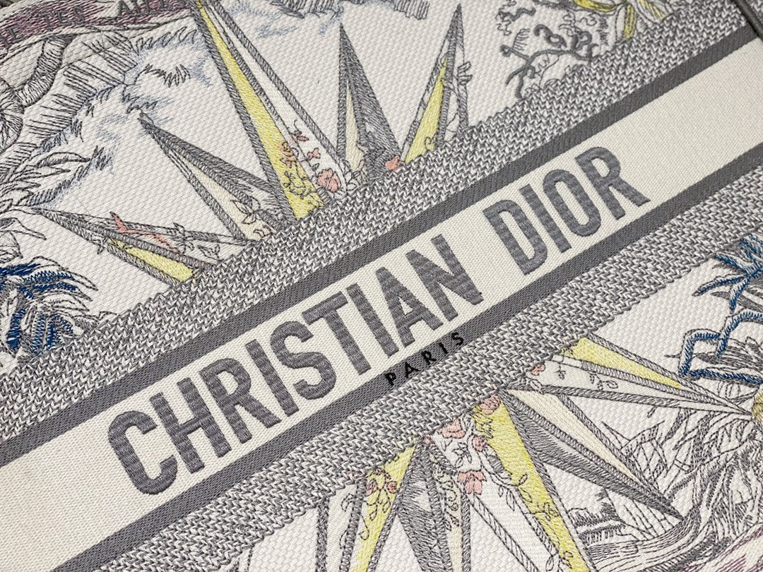 Christian Dior Large Book Tote Multicolored Zodiac Constellation Embroidery Bag