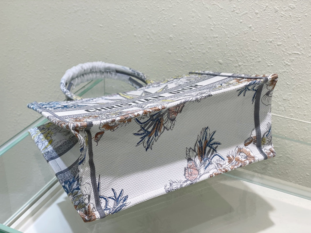 Christian Dior Medium Book Tote Bag with Zodiac Embroidery