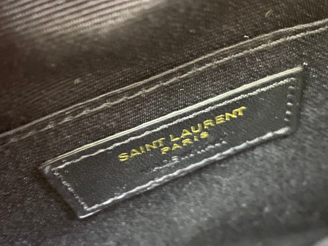 Saint Laurent Vinyle Round Camera Bag in Matelassé Chevron Leather - Red