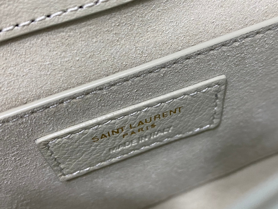 Saint Laurent Le 5 à 7 Soft Hobo Bag in Quilted Leather - White