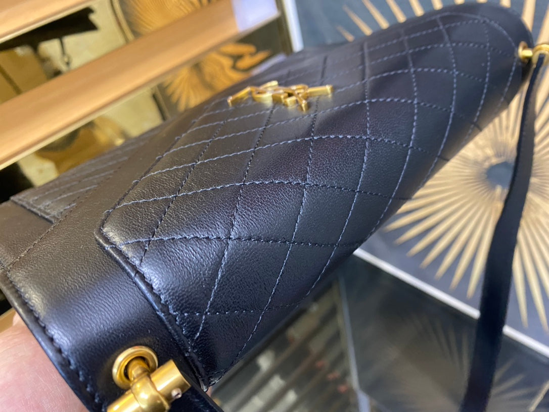 Saint Laurent Gaby Small Satchel in Quilted Lambskin - Black