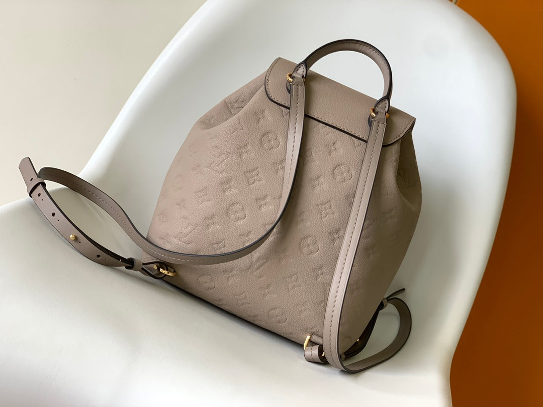 Louis Vuitton Montsouris PM Monogram Empreinte Leather Backpack - Turtledove