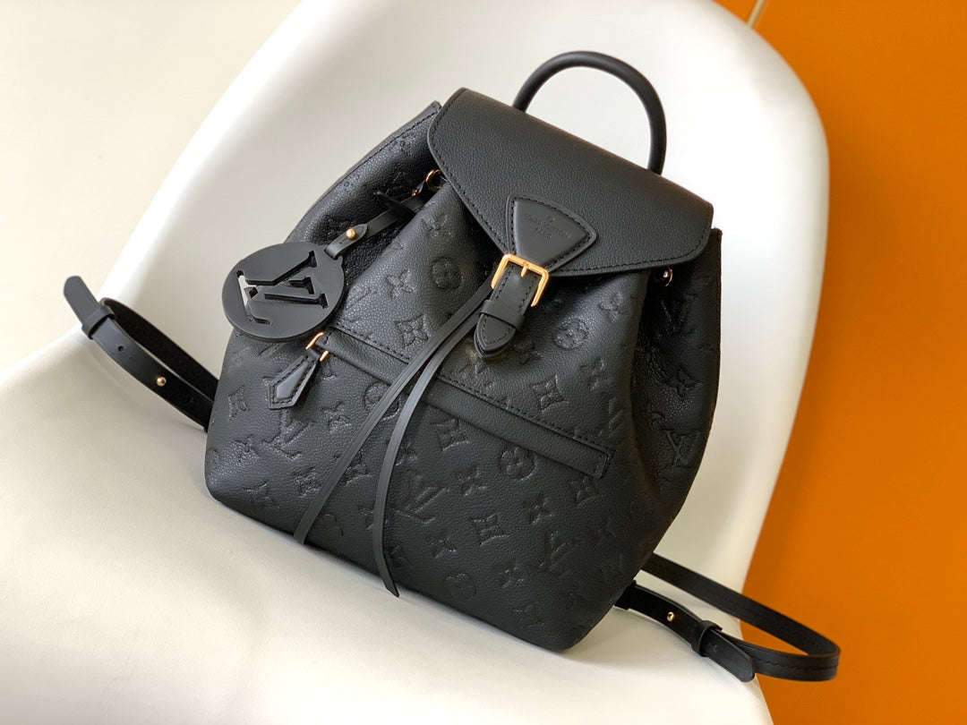 Louis Vuitton Montsouris Backpack - Black Monogram Empreinte Leather