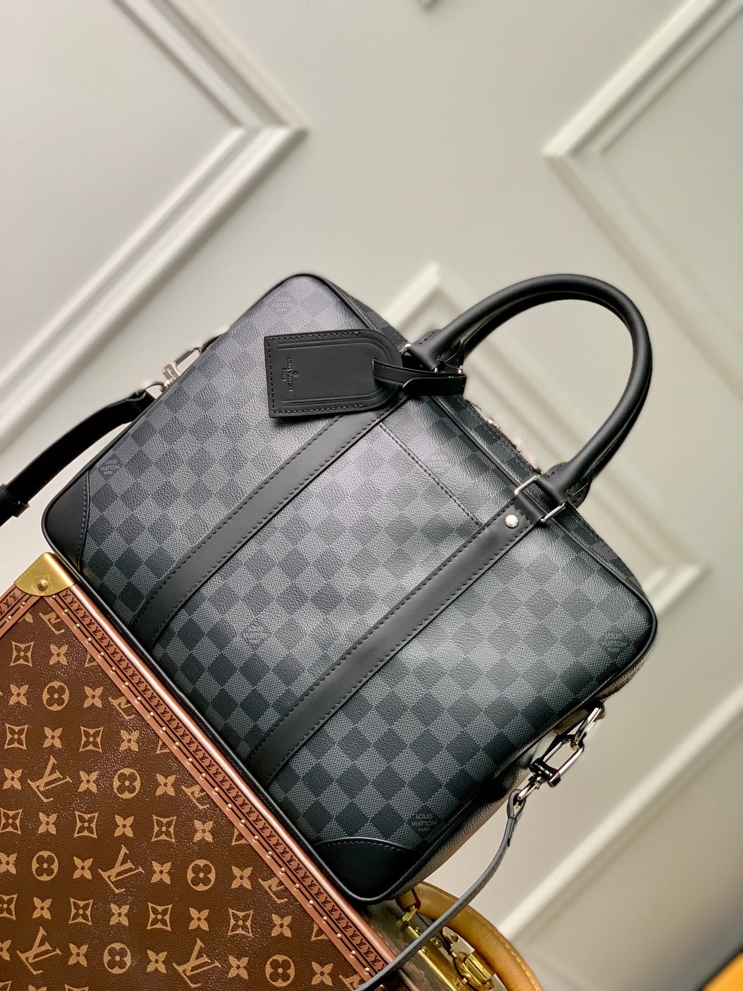 Louis Vuitton Porte-Documents Voyage PM Damier Cobalt Men's Briefcase