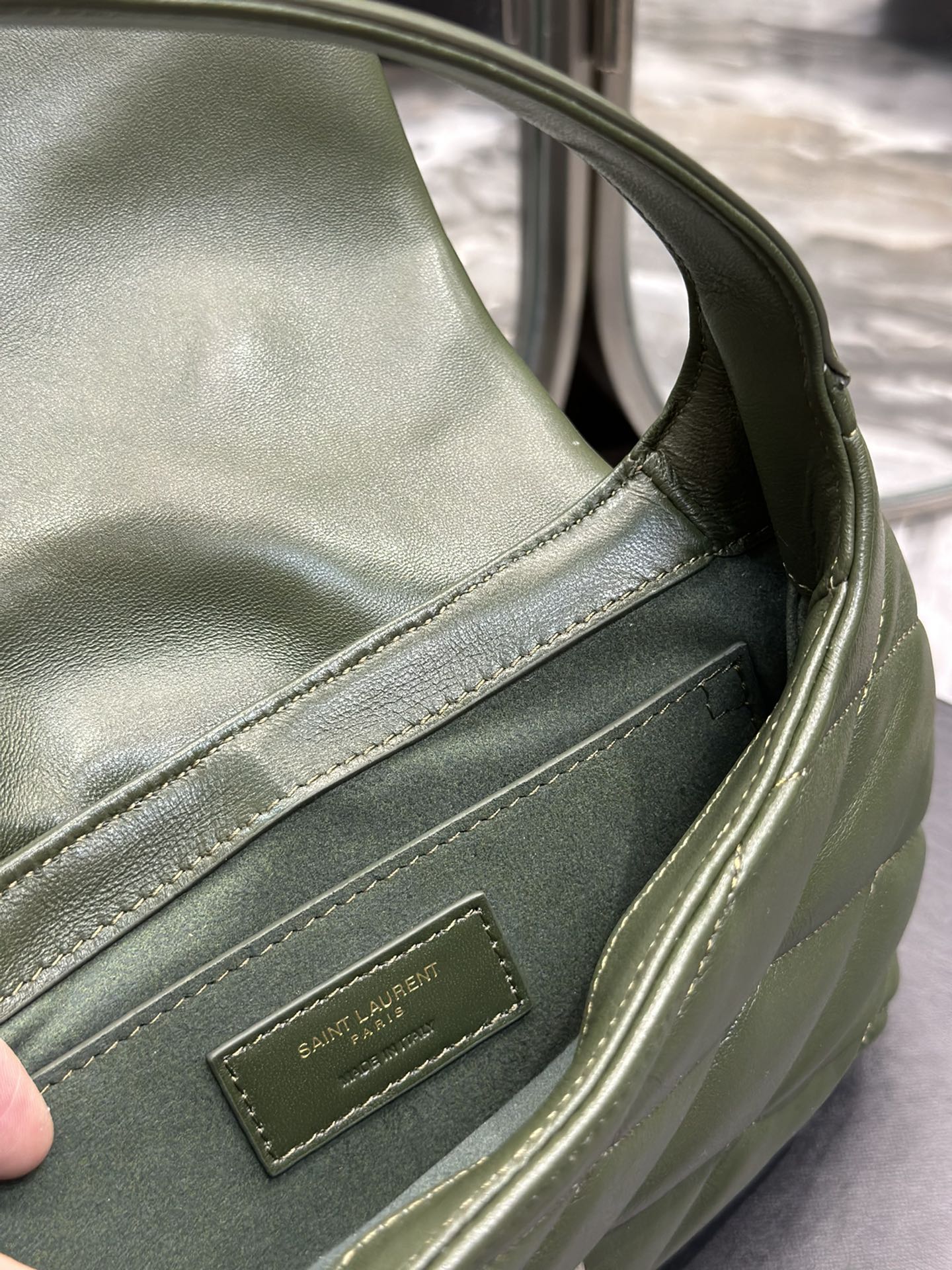 Saint Laurent YSL Jamie Quilted Lambskin Shoulder Bag - Olive Green
