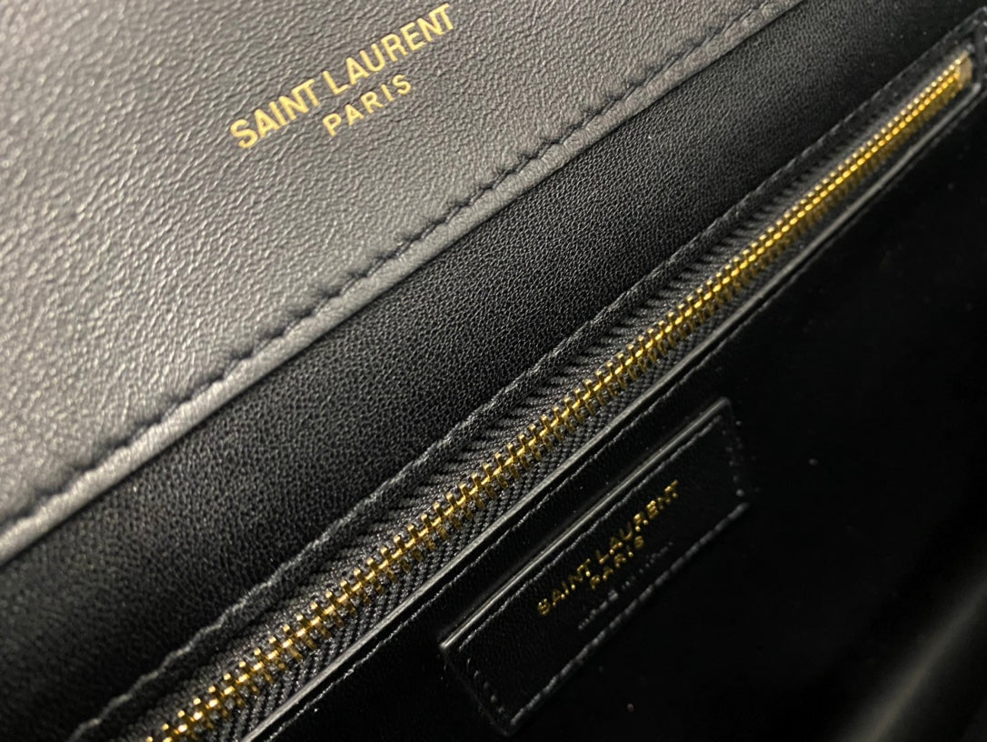 Saint Laurent Gaby Small Shoulder Bag in Quilted Leather - Black/Silver