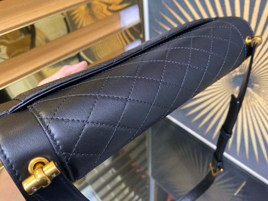 Saint Laurent Gaby Medium Quilted Leather Shoulder Bag - Black