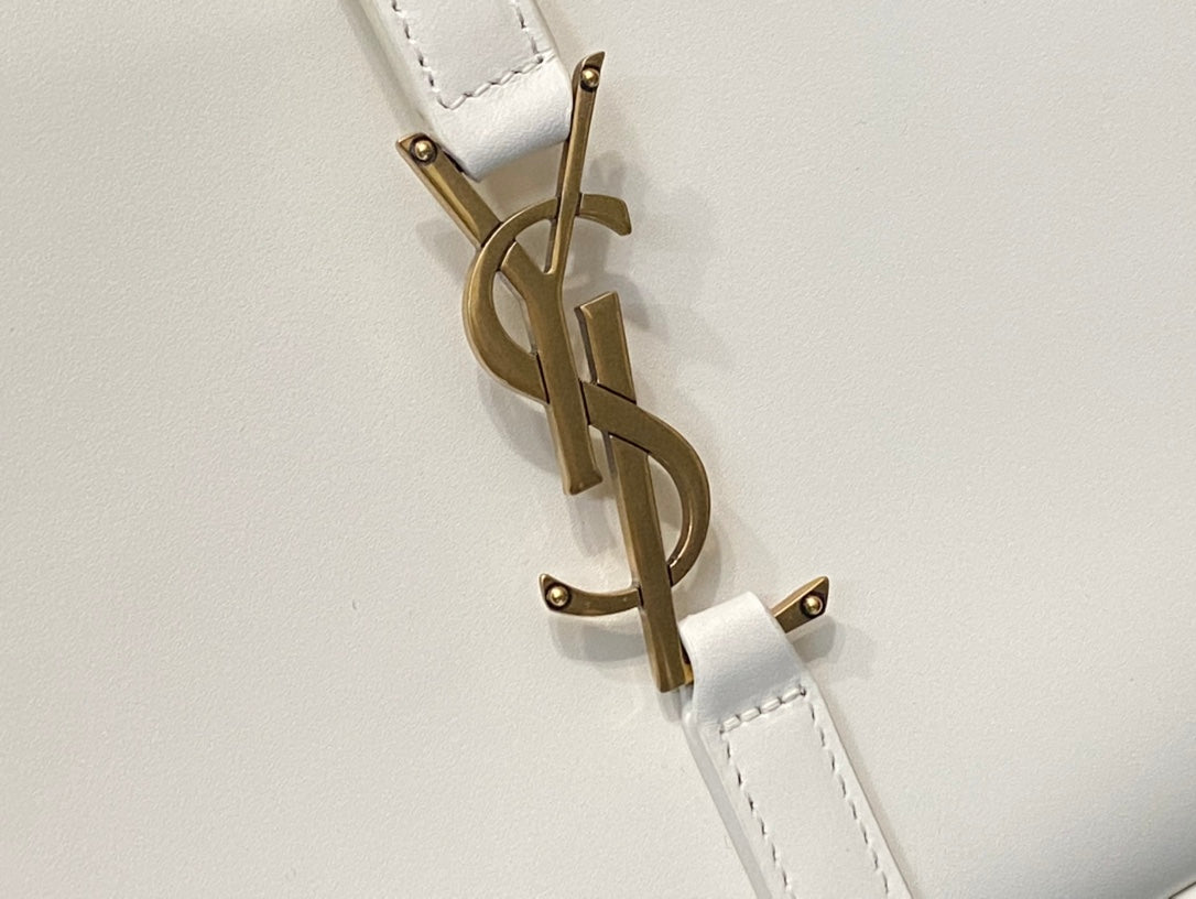 Saint Laurent Le 5 à 7 Small Hobo Bag in White Leather