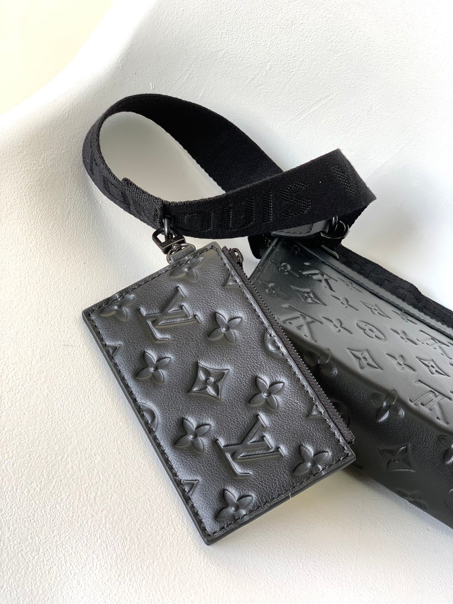 Louis Vuitton Trio Messenger Monogram Shadow Leather - Black Crossbody Bag