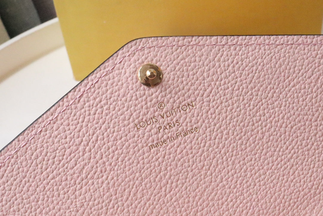 Louis Vuitton Sarah Wallet Monogram Empreinte Leather Light Pink