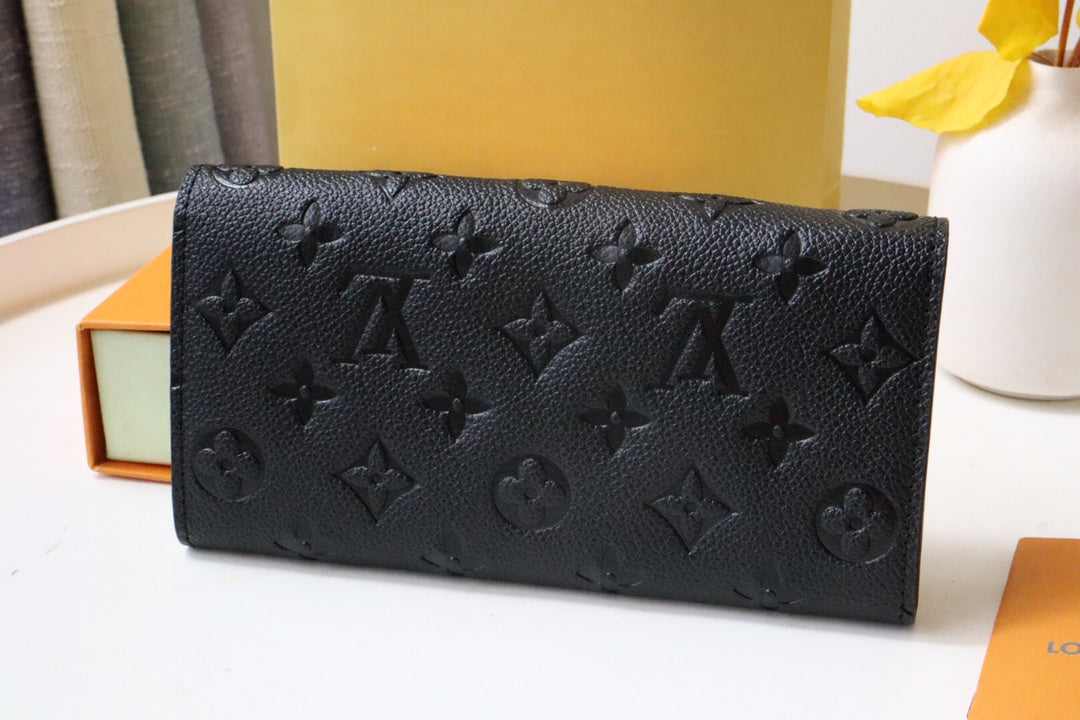 Louis Vuitton Sarah Wallet Monogram Empreinte Leather Noir Black
