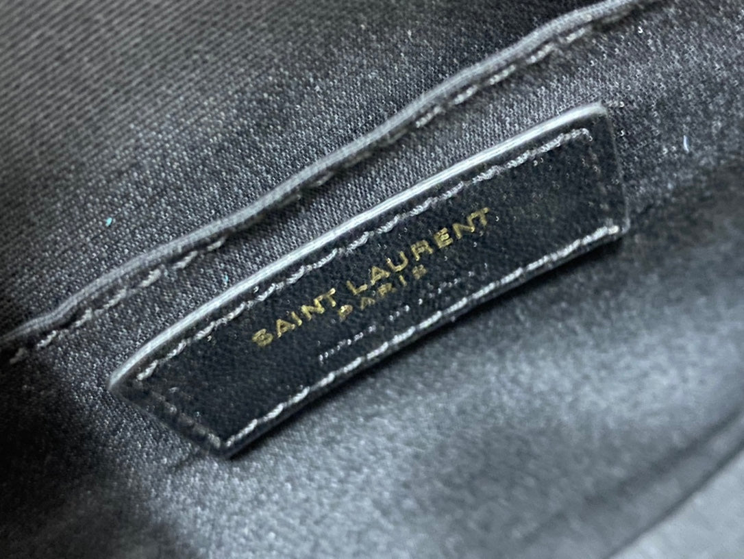 Saint Laurent Vinyle Round Camera Bag in Chevron-Quilted Leather - White