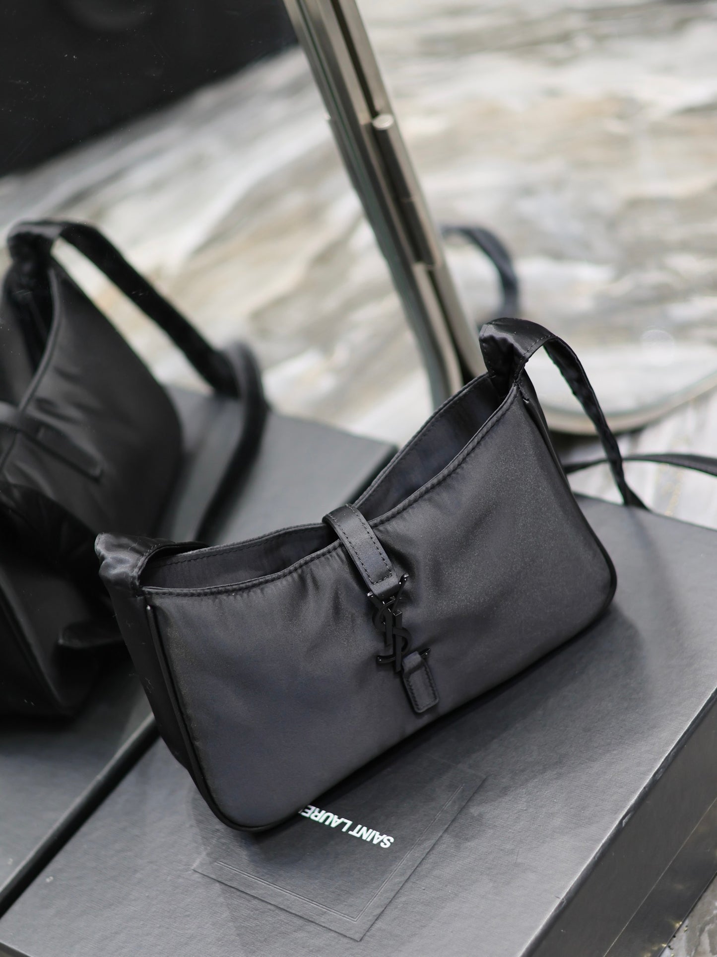 Elegant Black Faux Leather Small Crossbody Shoulder Bag