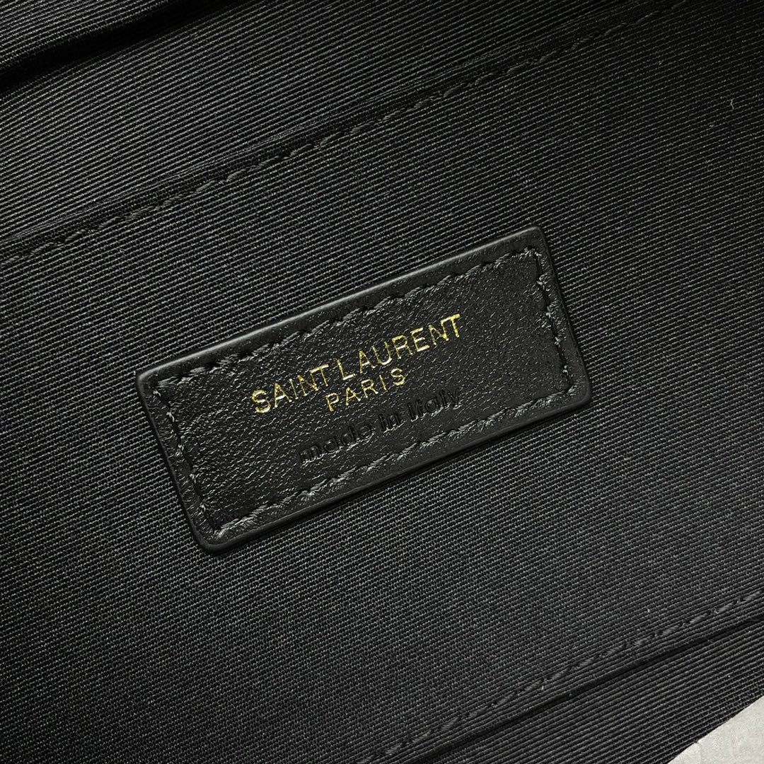 Saint Laurent Cassandre Leather Belt Bag - Black with Gold-Tone YSL Logo