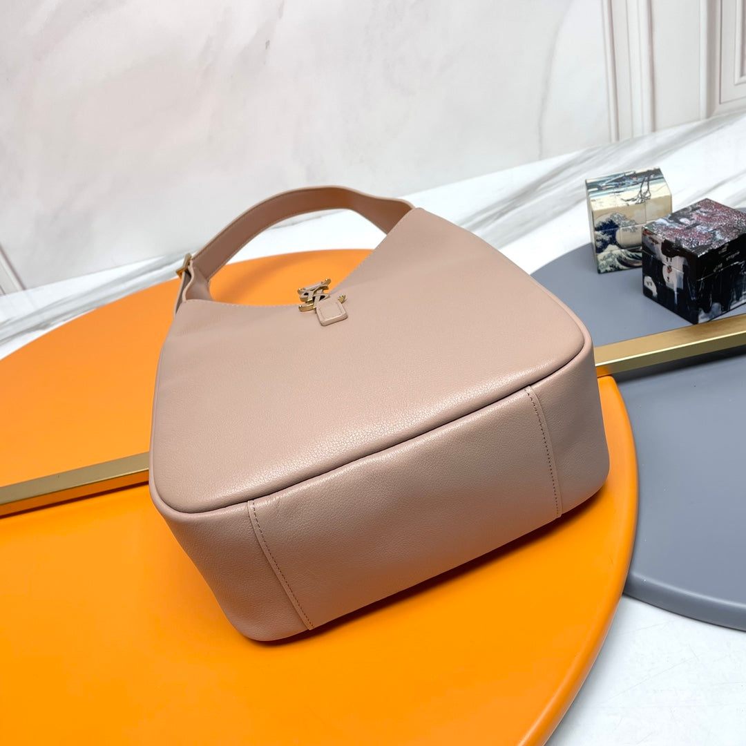 Saint Laurent Le 5 à 7 Large Hobo Bag in Smooth Leather - Beige