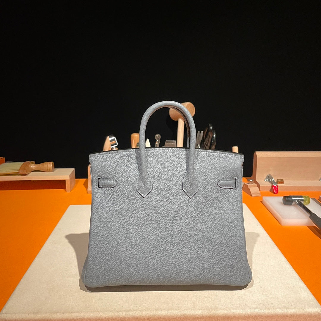 Hermes Birkin 30 Handbag in Pale Blue Togo Leather with Palladium Hardware