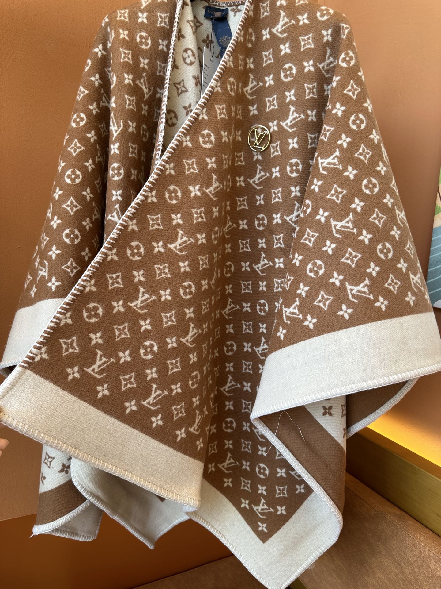 Louis Vuitton Monogram Classic Blanket - Brown and Beige Luxury Wool Cashmere Blend Throw