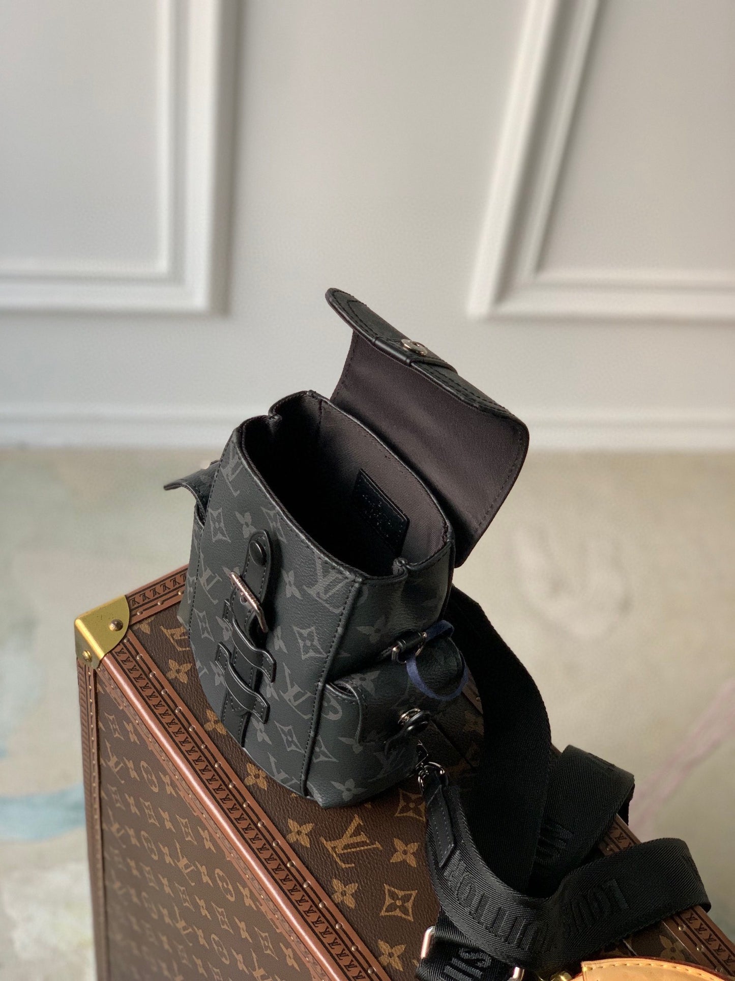 Louis Vuitton Christopher Wearable Wallet Monogram Eclipse Canvas