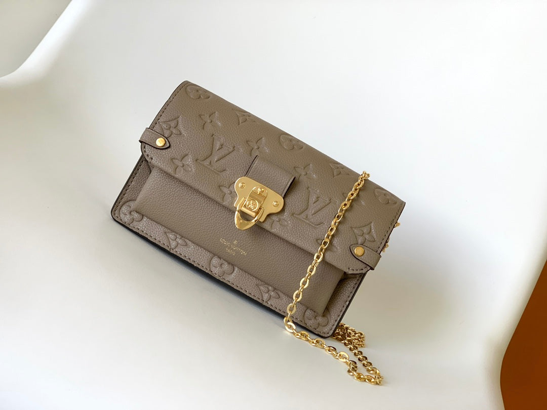 Louis Vuitton Vavin Chain Wallet Monogram Empreinte Leather Turtledove