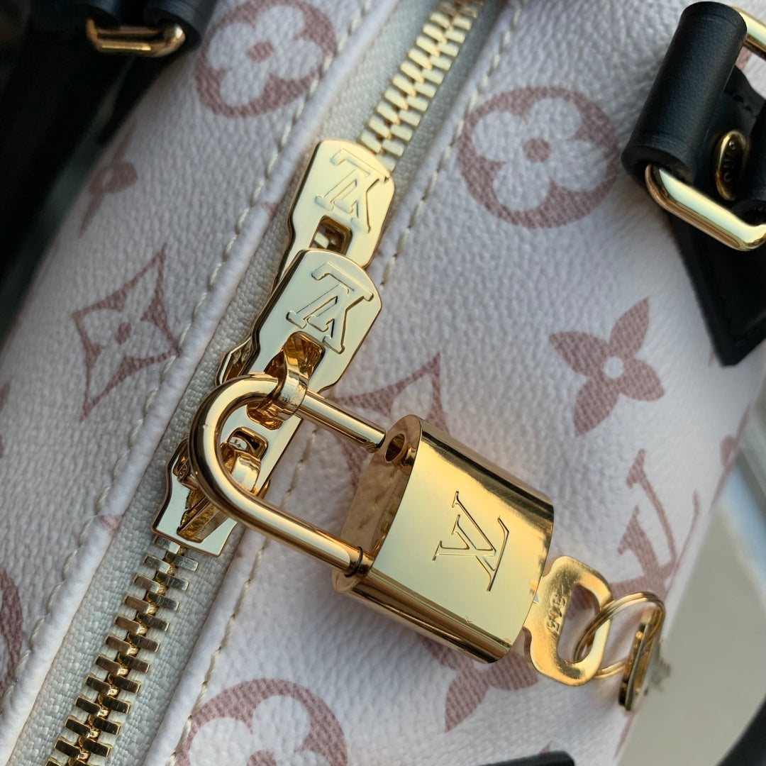 Louis Vuitton Speedy Bandoulière 20 Monogram Empreinte Leather Handbag - Bicolor Beige/Black