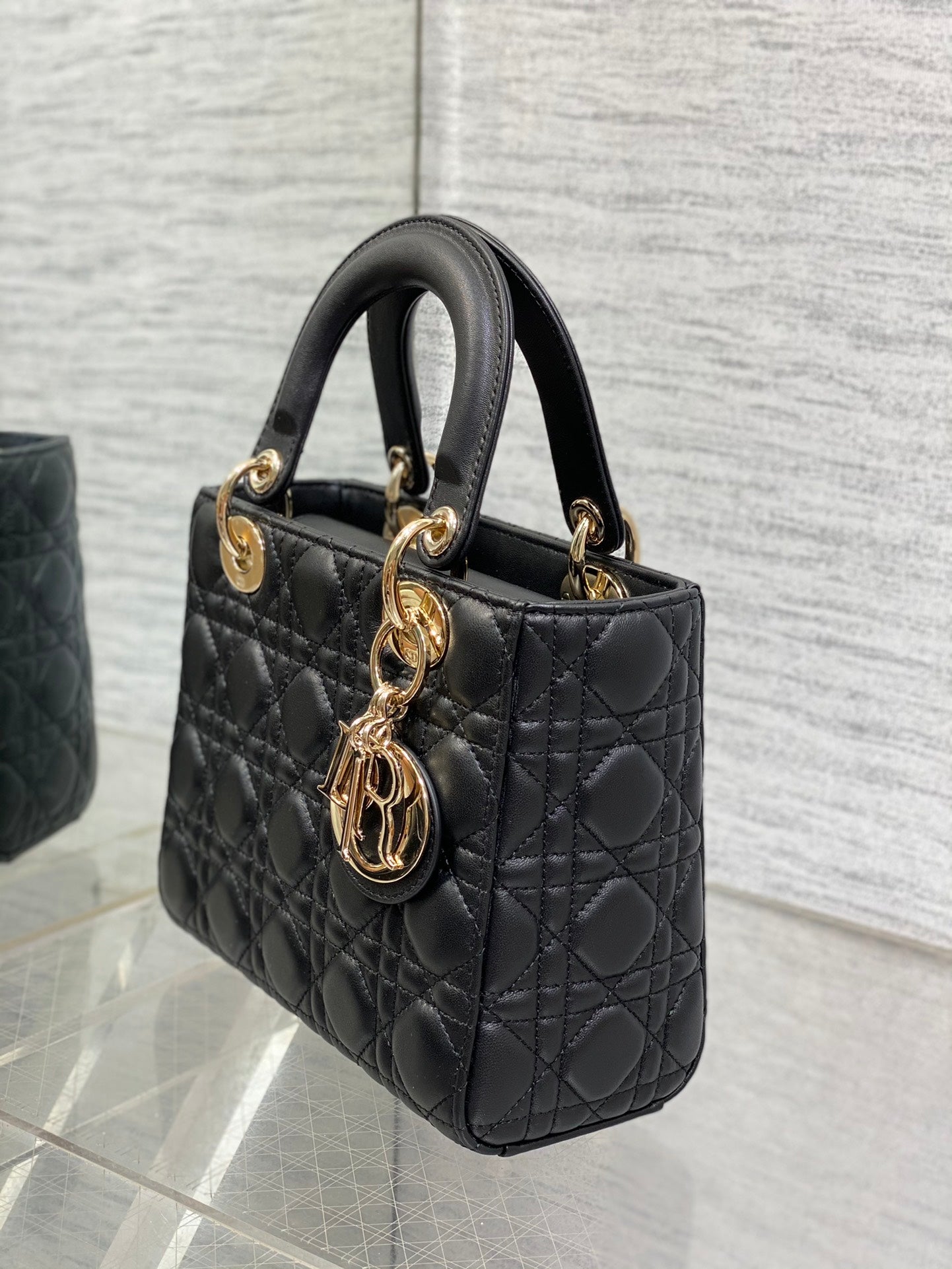 Dior Small Lady Dior My ABCDior Bag Black Cannage Lambskin Gold-Finish Metal