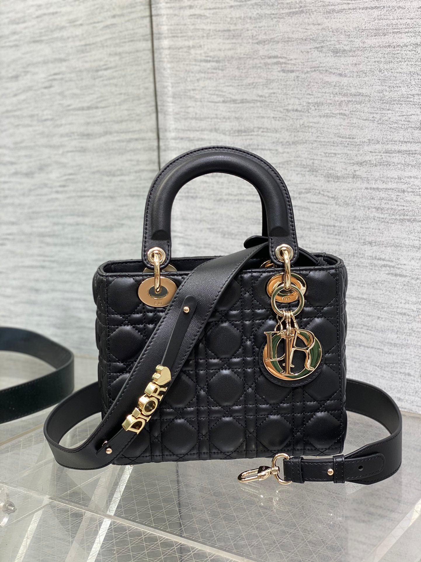 Lady Dior My ABCDior Bag Black Cannage Lambskin Gold-Finish Metal
