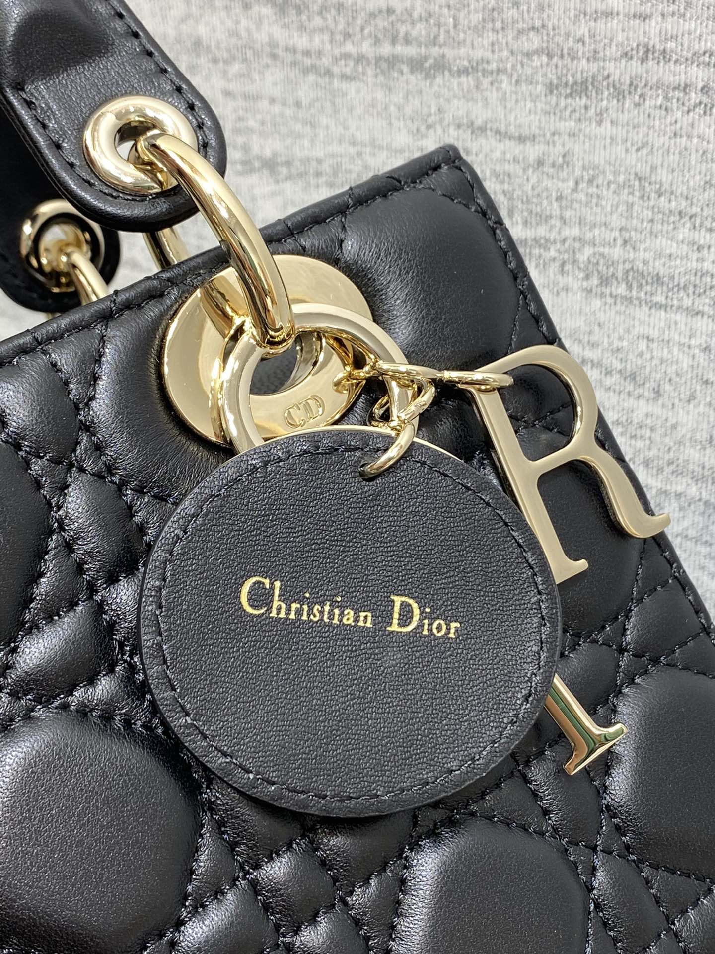 Lady Dior My ABCDior Bag Black Cannage Lambskin Gold-Finish Metal