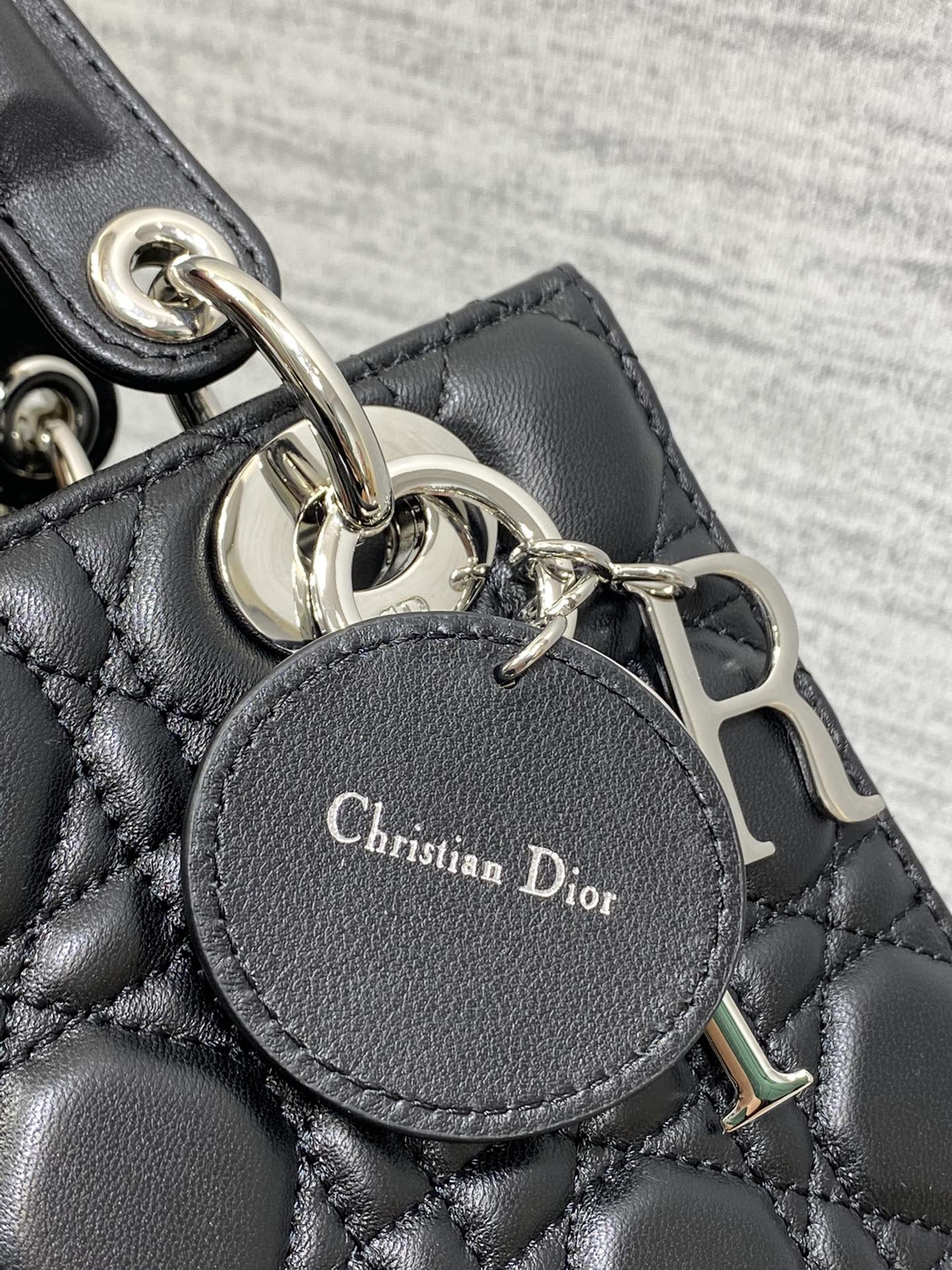Mini Lady Dior Bag in Black Cannage Lambskin with Silver-Tone Hardware