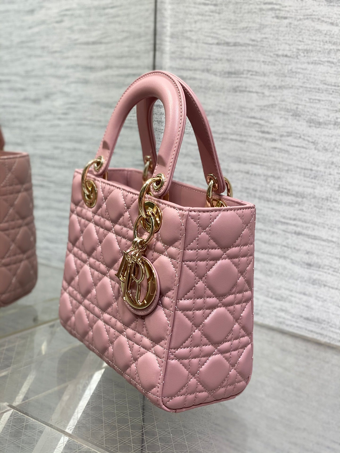 Lady Dior My ABCDior Small Bag - Pink Cannage Lambskin