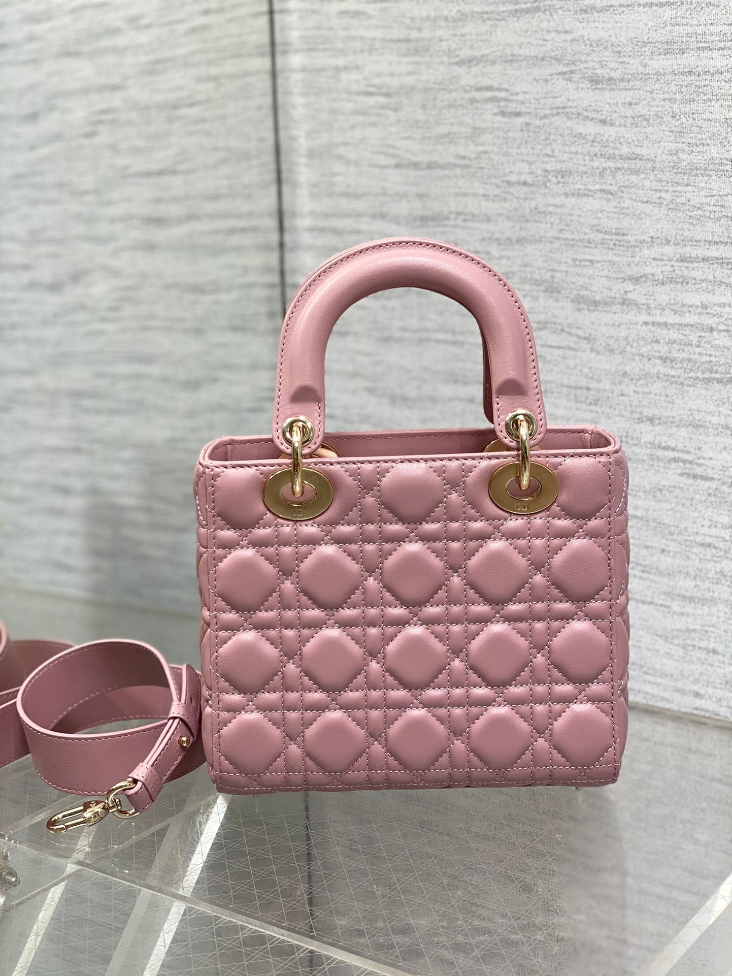Christian Dior My ABCDior Lady Dior Bag Small Pink Cannage Lambskin