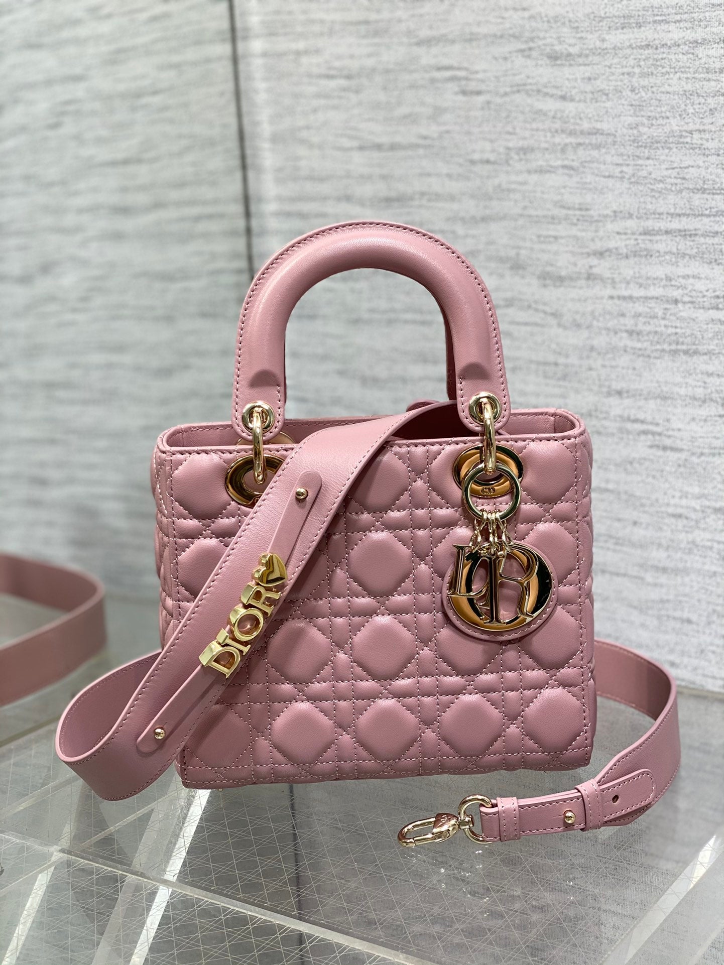 Christian Dior My ABCDior Lady Dior Bag Small Pink Cannage Lambskin