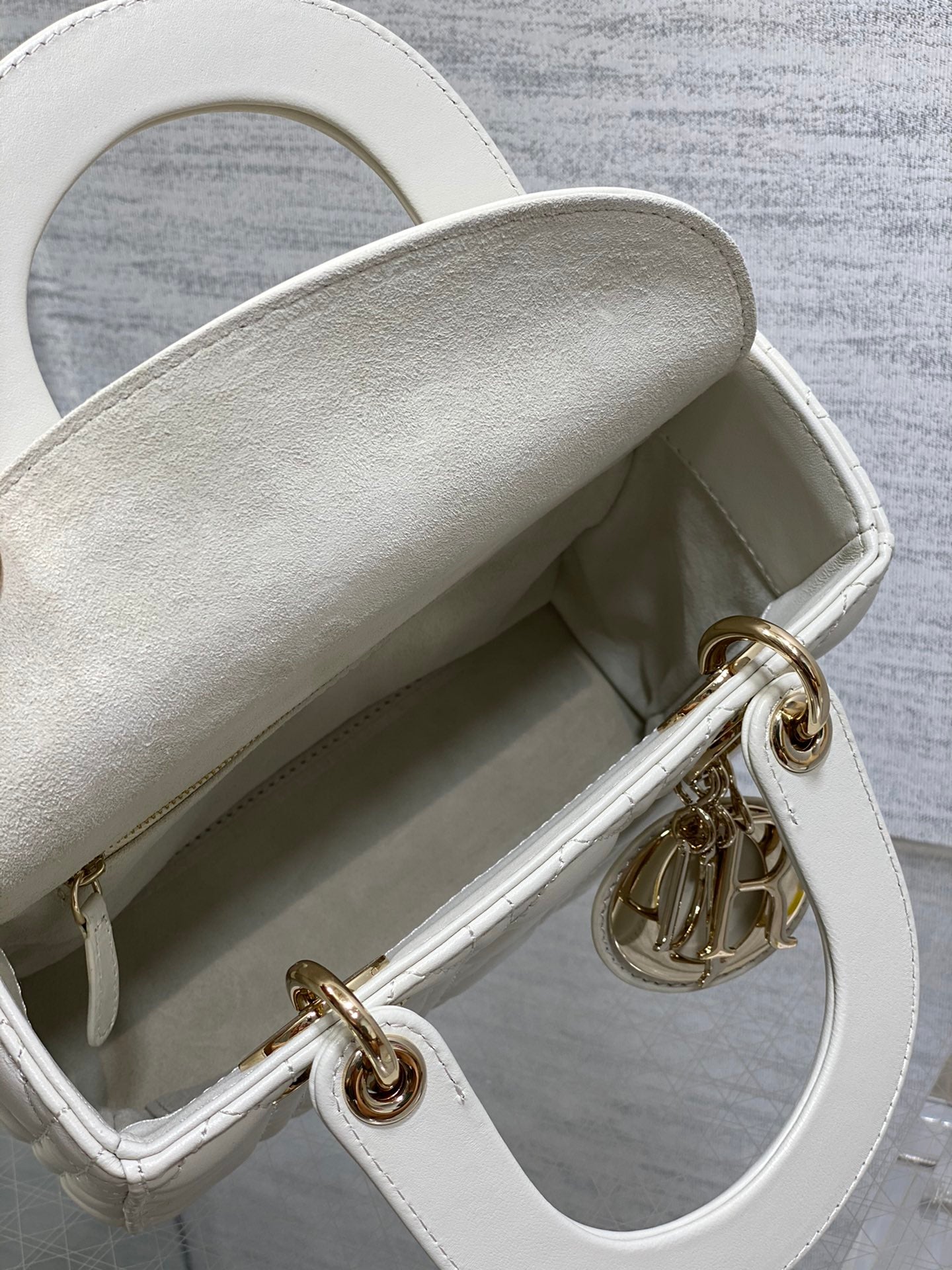Lady Dior My ABCDior Small Bag in White Cannage Lambskin