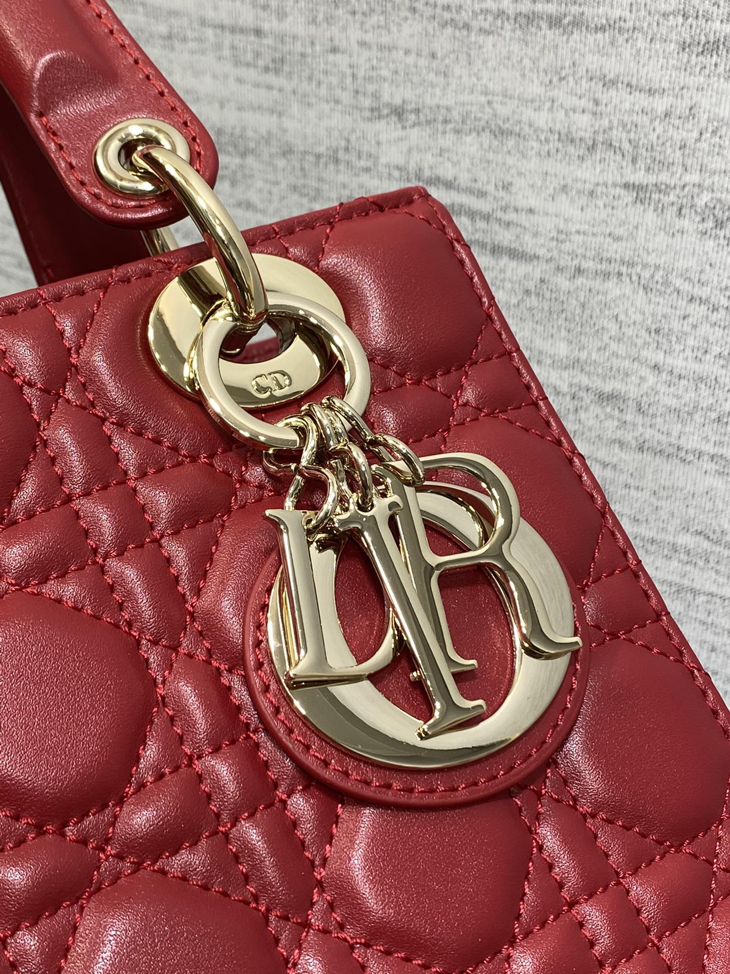 Lady Dior My ABCDior Bag - Red Cannage Lambskin Small Handbag