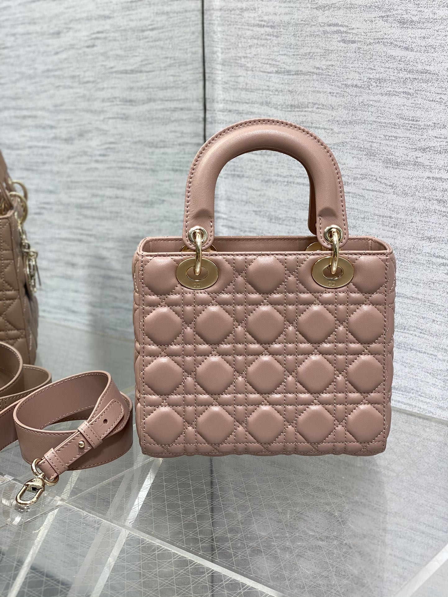 Lady Dior My ABCDior Bag Small Blush Cannage Lambskin