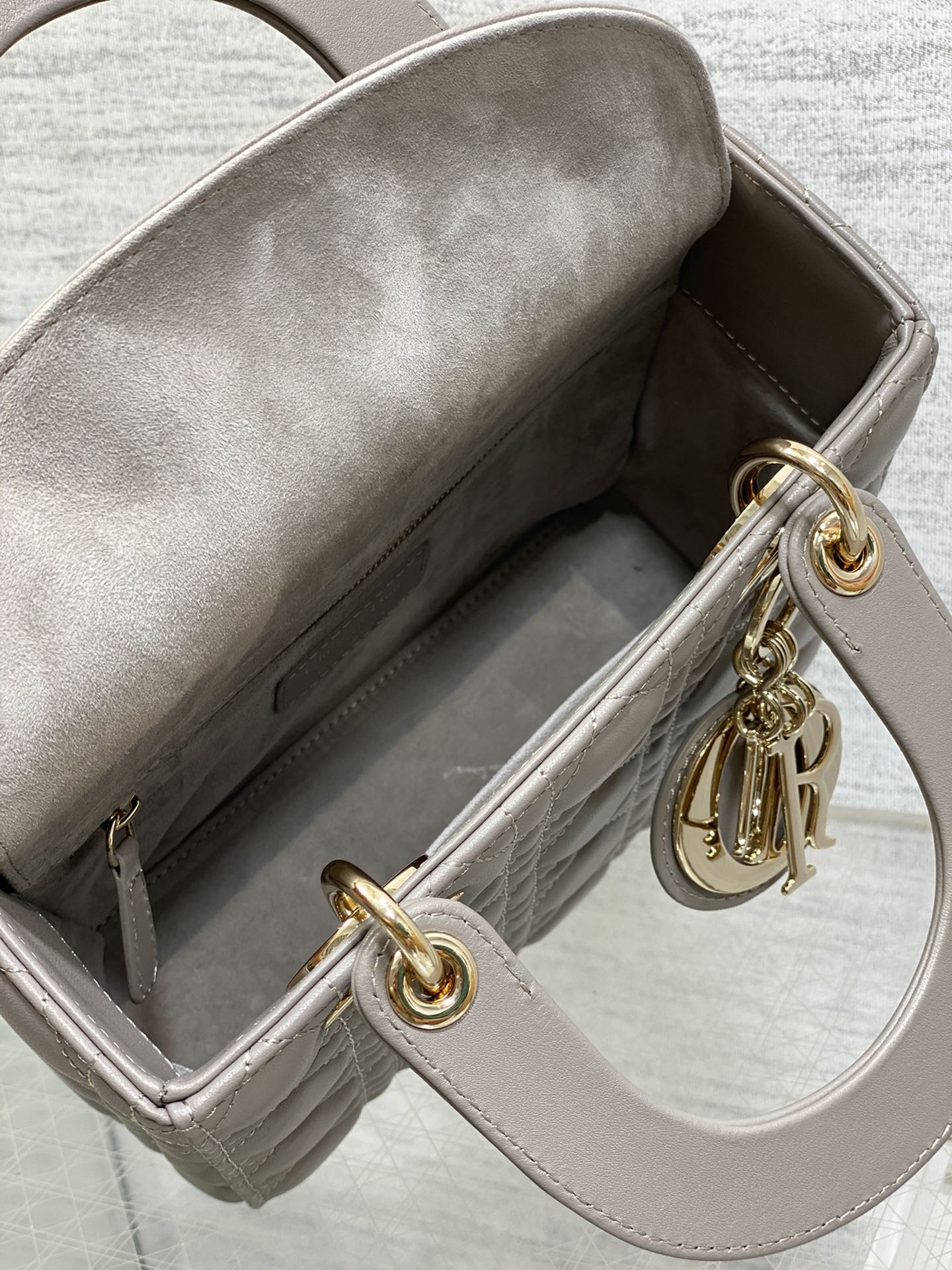 Christian Dior Small My ABCDior Lady Dior Bag - Grey Cannage Lambskin