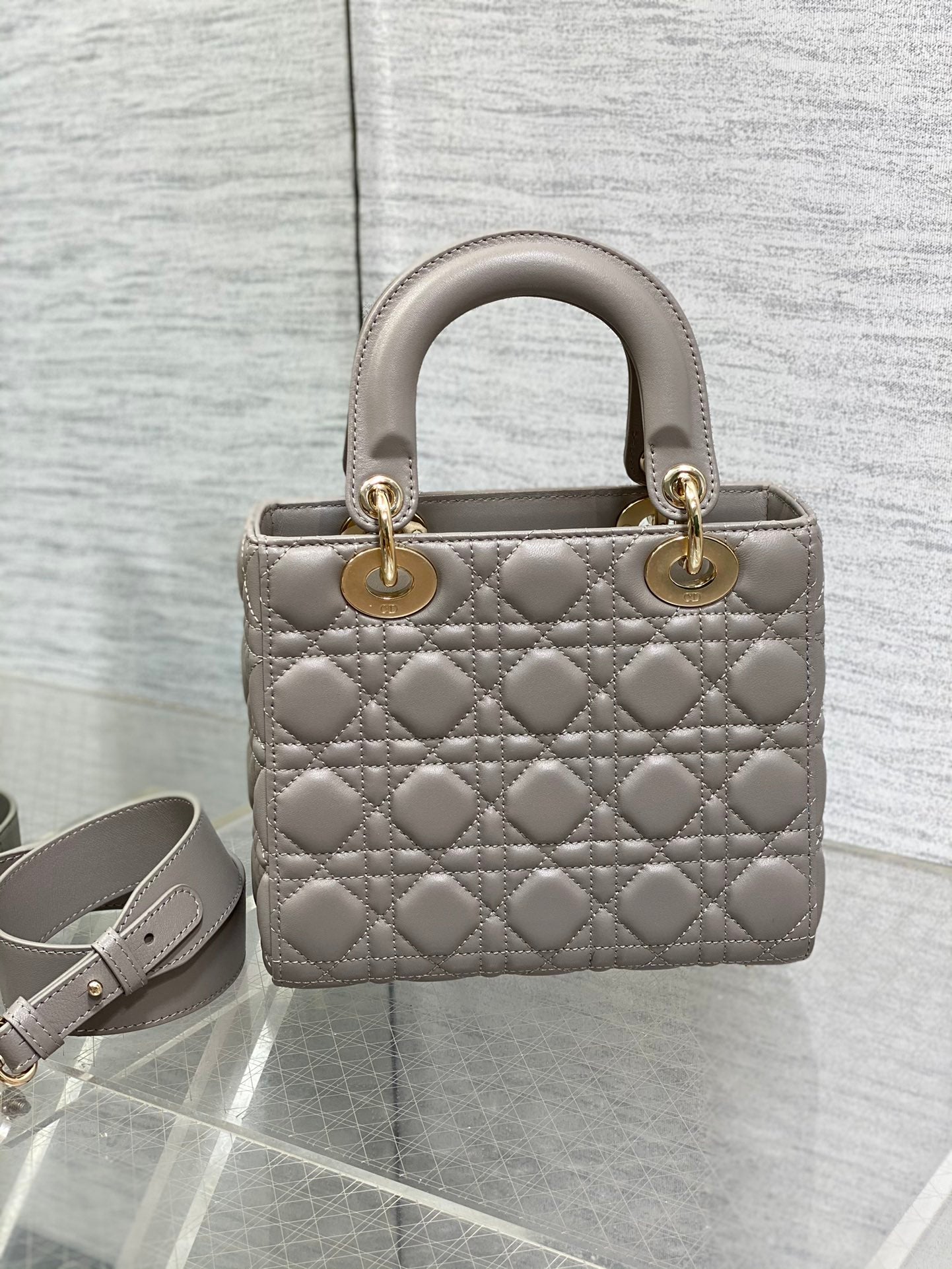 Christian Dior Small My ABCDior Lady Dior Bag - Grey Cannage Lambskin