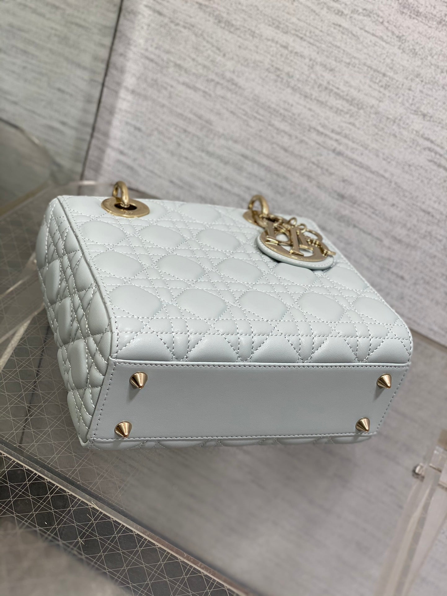 Christian Dior Small Lady My ABCDior Bag Cloud Blue Cannage Lambskin
