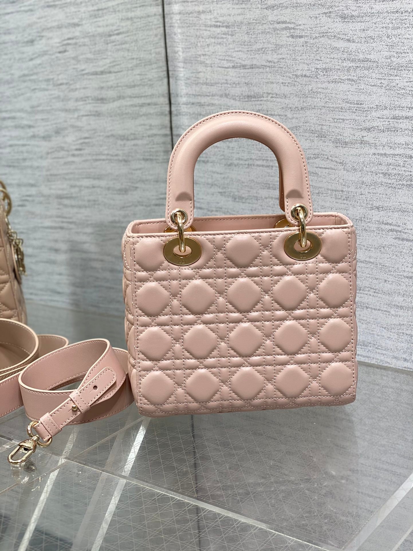 Lady Dior My ABCDior Bag - Blush Cannage Lambskin with Gold-Finish Charms