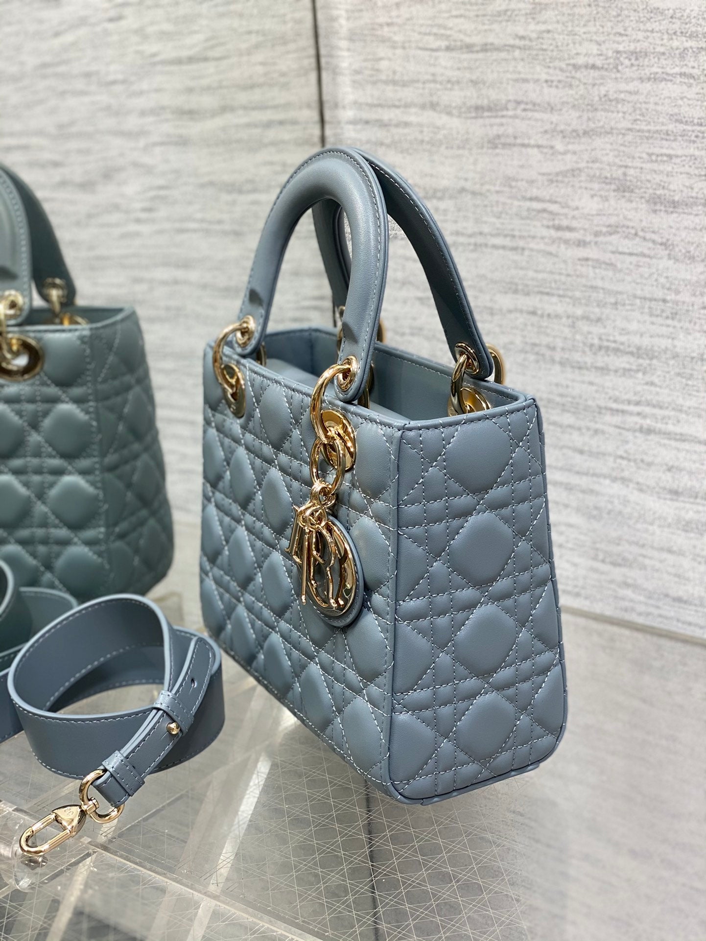 Lady Dior My ABCDior Bag in Cloud Blue Cannage Lambskin