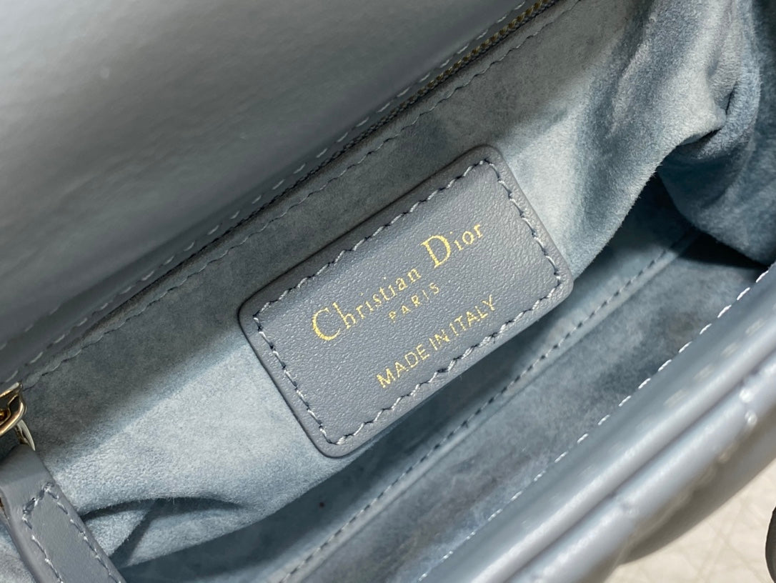 Lady Dior Mini Bag - Cloud Blue Cannage Lambskin with Gold Hardware