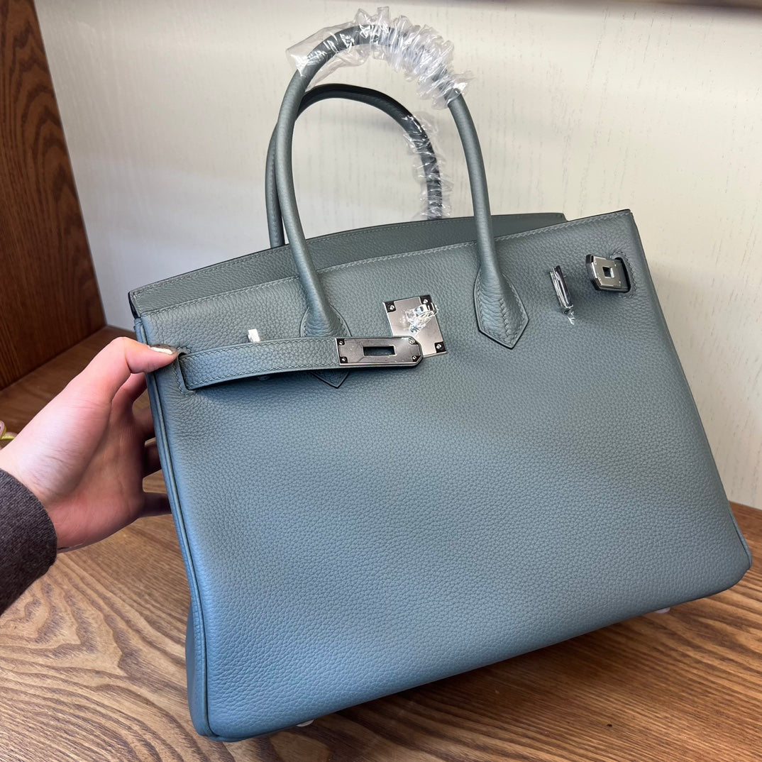 Elegant Grey Leather Top Handle Handbag - Classic Structured Satchel