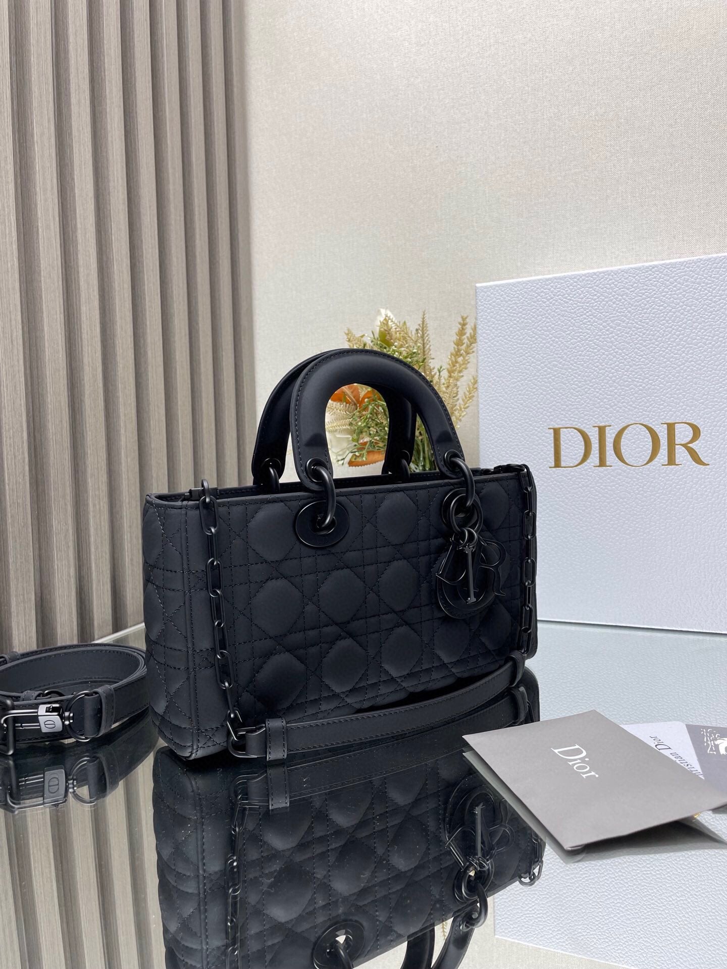 Christian Dior Lady D-Joy Bag Black Ultra-Matte Cannage Lambskin
