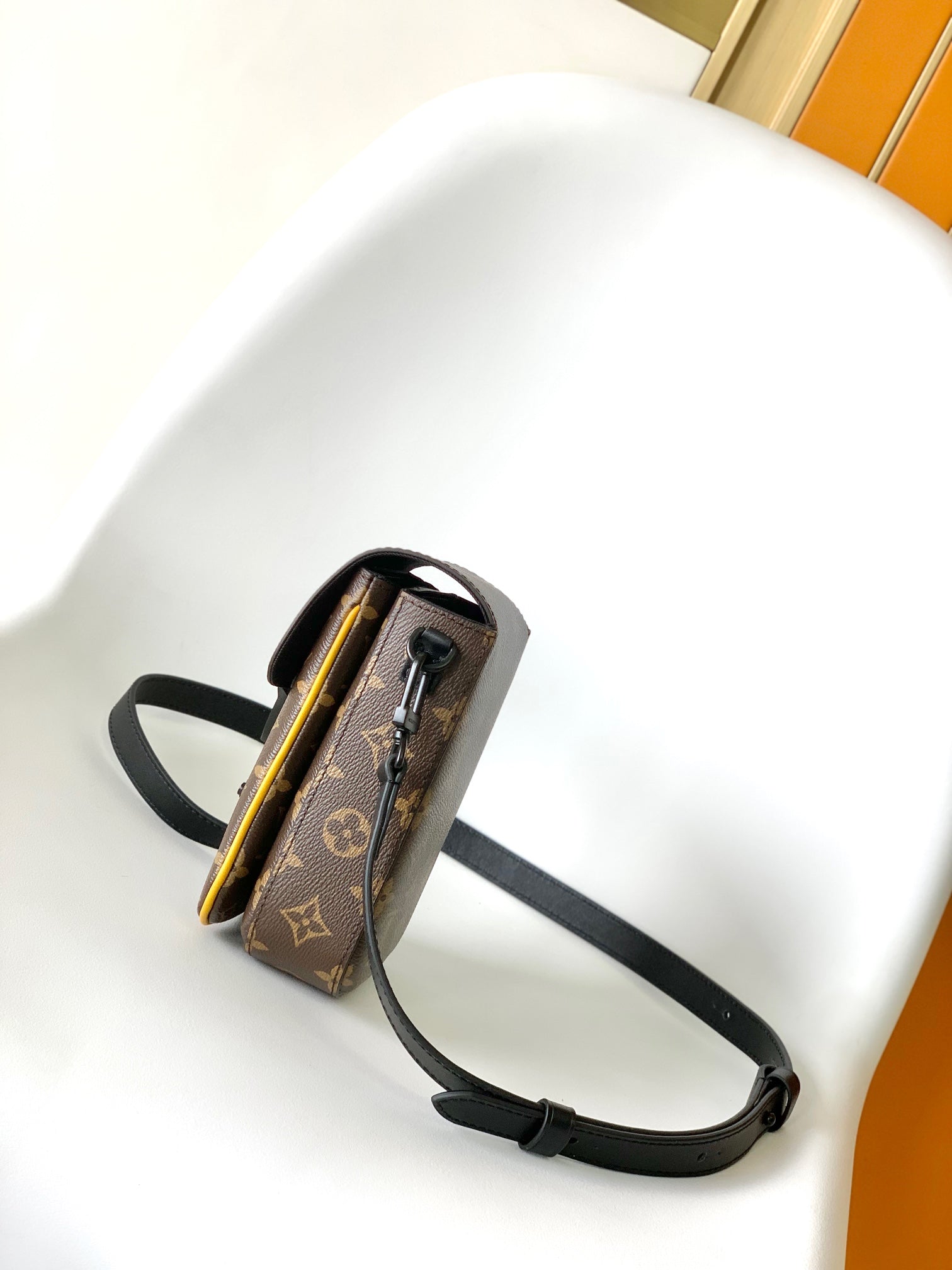 Louis Vuitton S-Lock Vertical Wearable Wallet Monogram Macassar Canvas