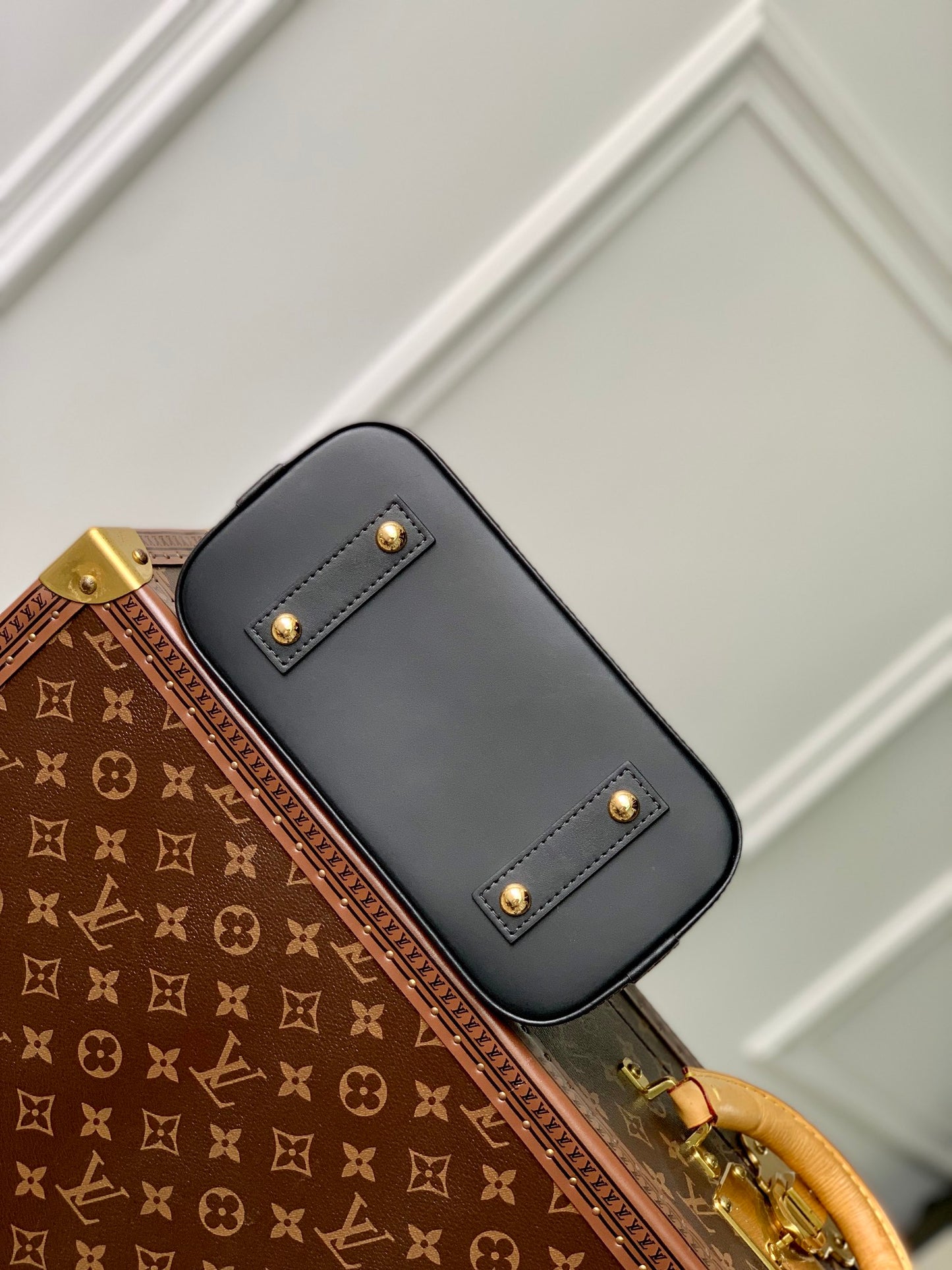 Louis Vuitton Alma BB Malletage Quilted Leather Handbag - Black & White