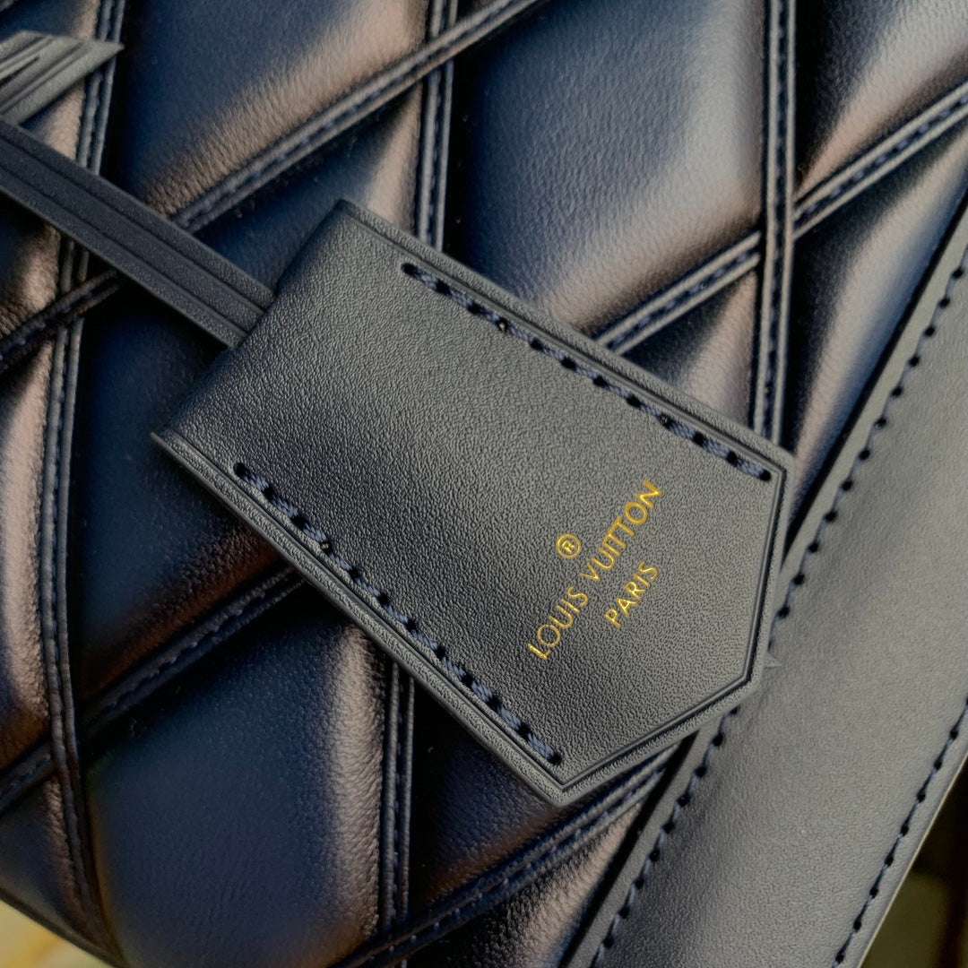 Louis Vuitton Alma BB Malletage Quilted Leather Handbag - Navy Blue