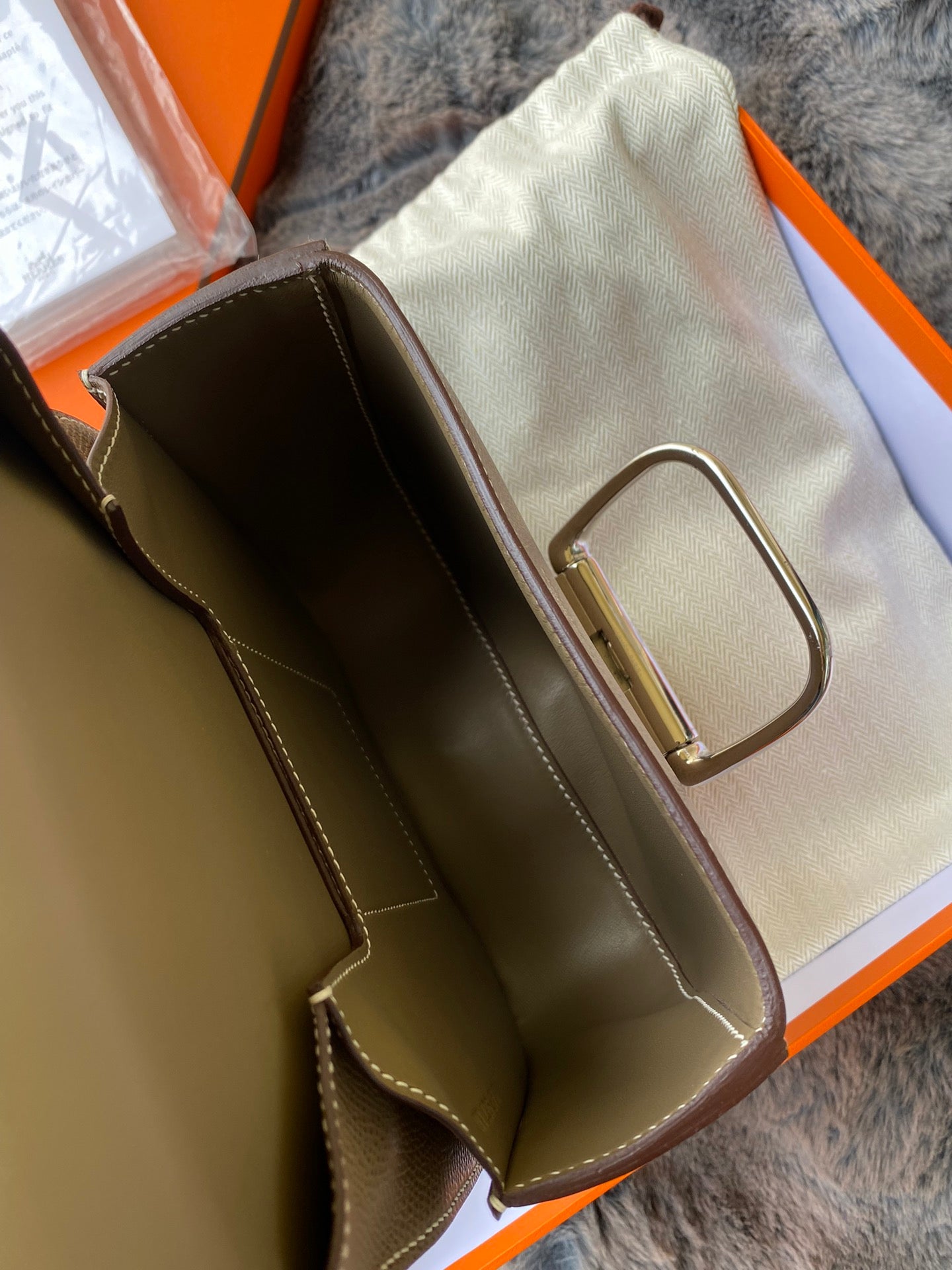 Hermès Della Cavalleria Mini Shoulder Bag - Taupe Leather