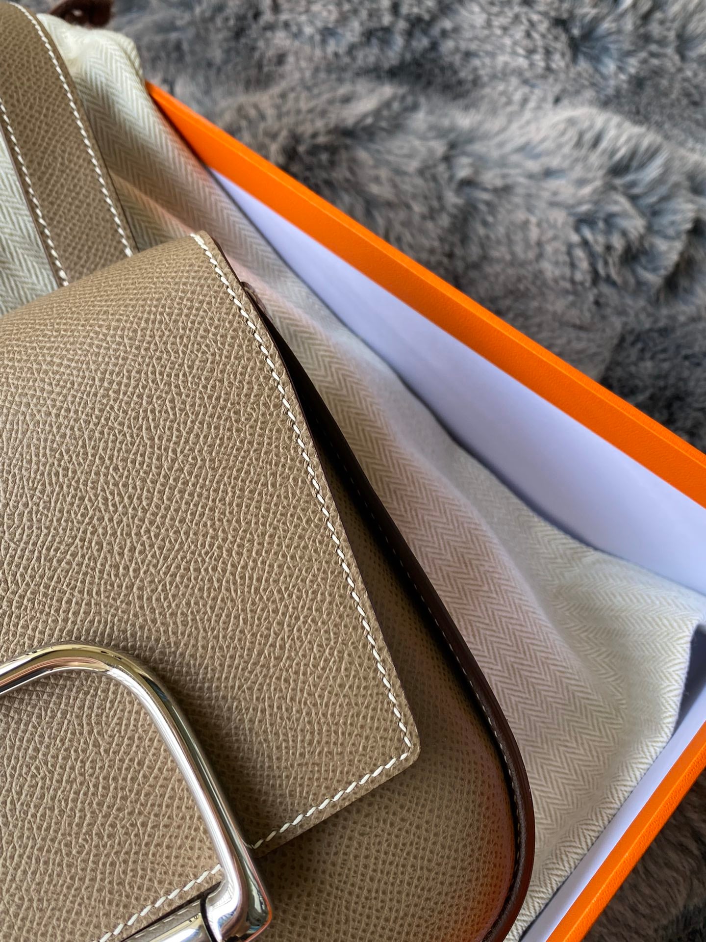 Hermès Della Cavalleria Mini Shoulder Bag - Taupe Leather