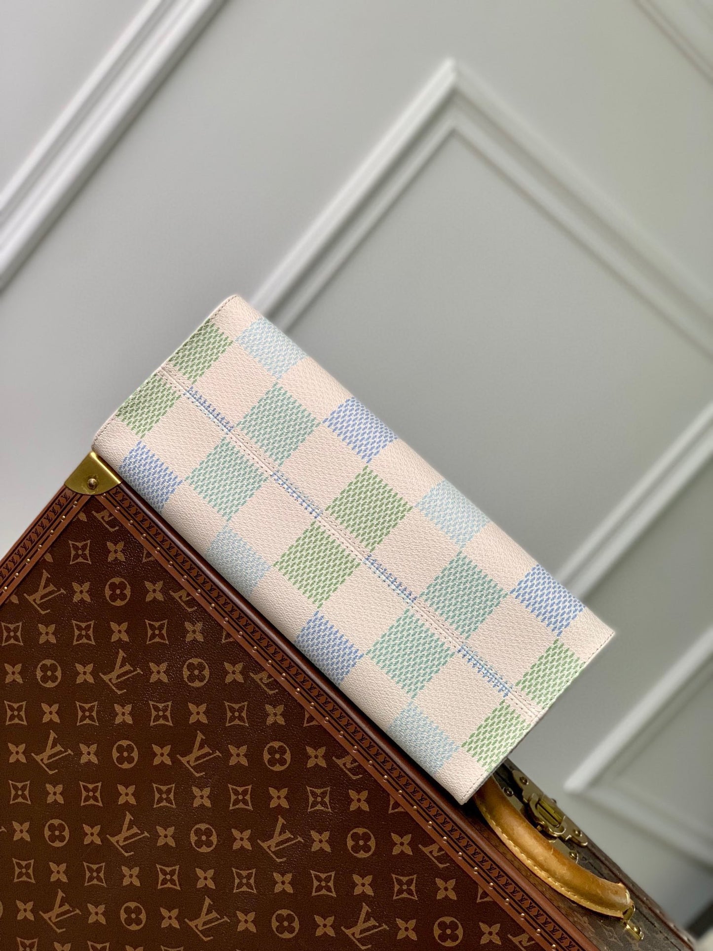 Louis Vuitton Onthego MM Bag Damier Lichen Coated Canvas - By The Pool Collection